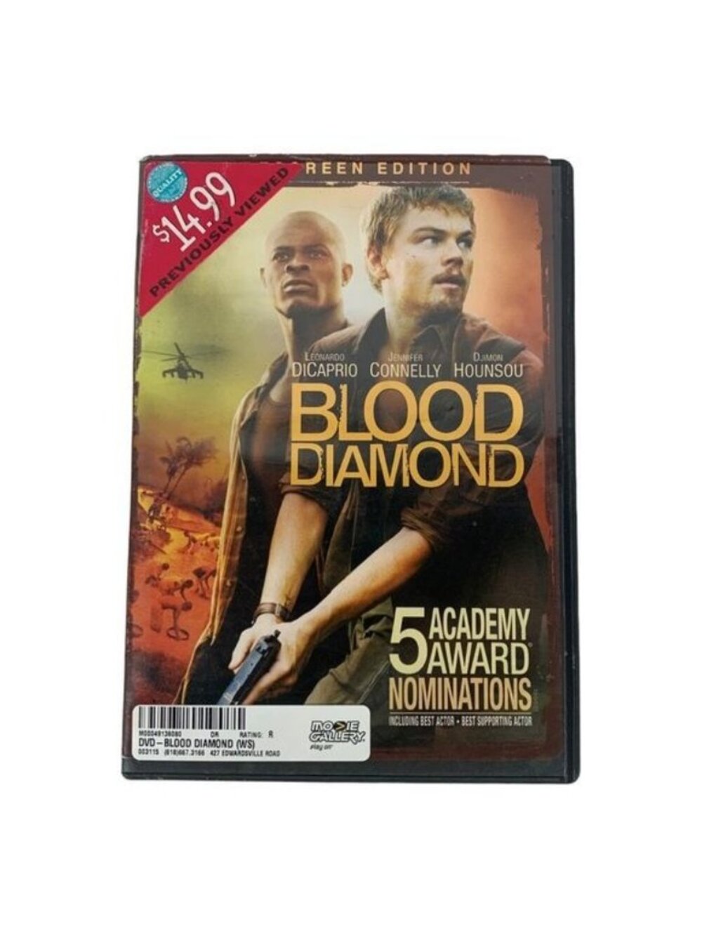 Blood Diamond DVD Screen Edition 2006 R Leonardo DiCaprio Warner Bros Drama Used